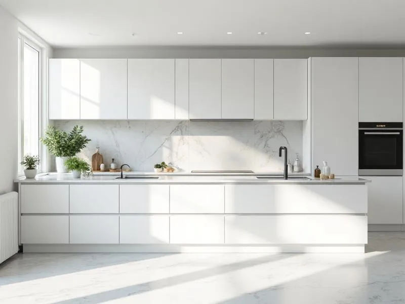Spotless white kitchen after a Band Clean visit